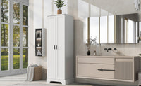 Storage Cabinet With Two Doors For Bathroom, Office, Adjustable Shelf, Mdf Board, White White Mdf