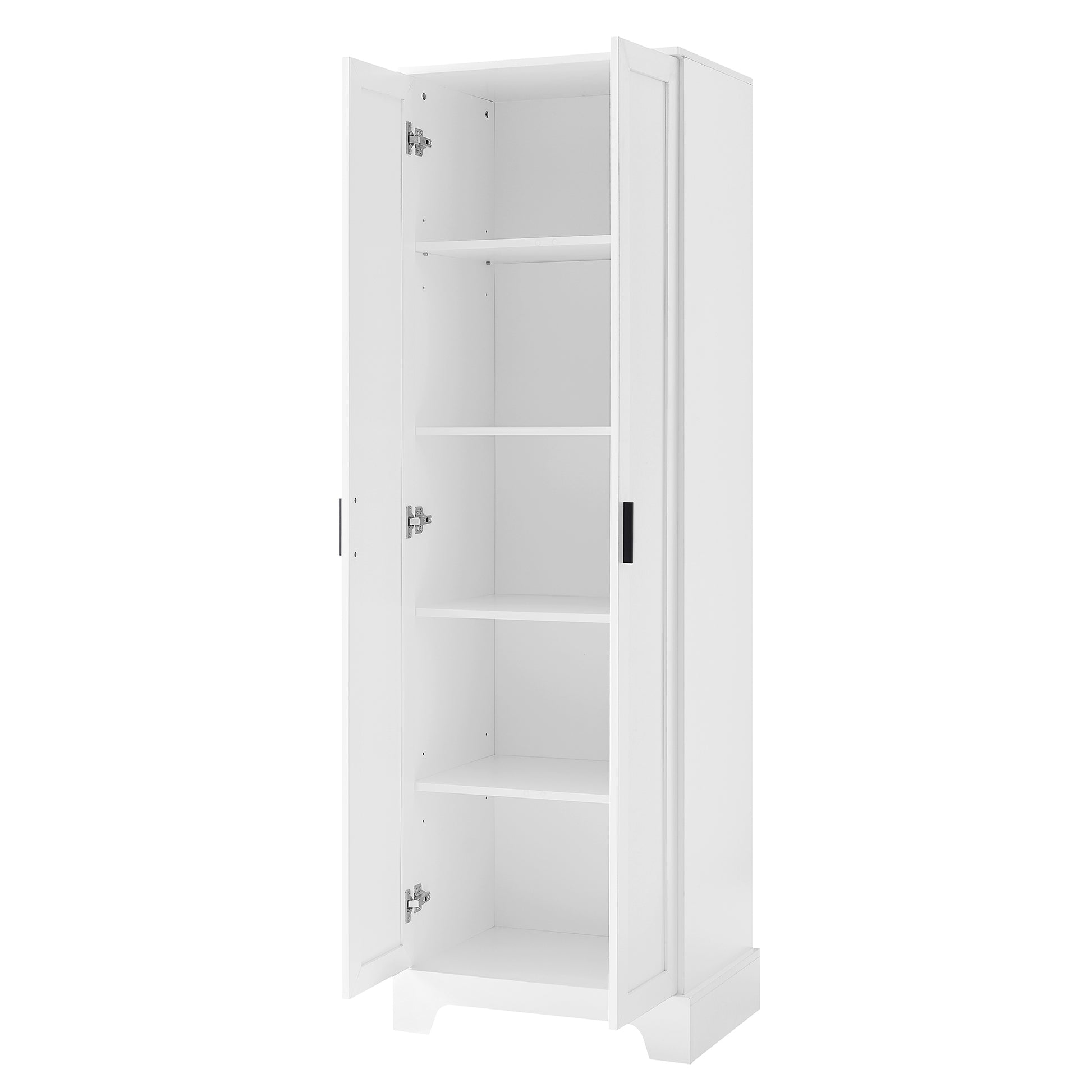 Storage Cabinet With Two Doors For Bathroom, Office, Adjustable Shelf, Mdf Board, White White Mdf