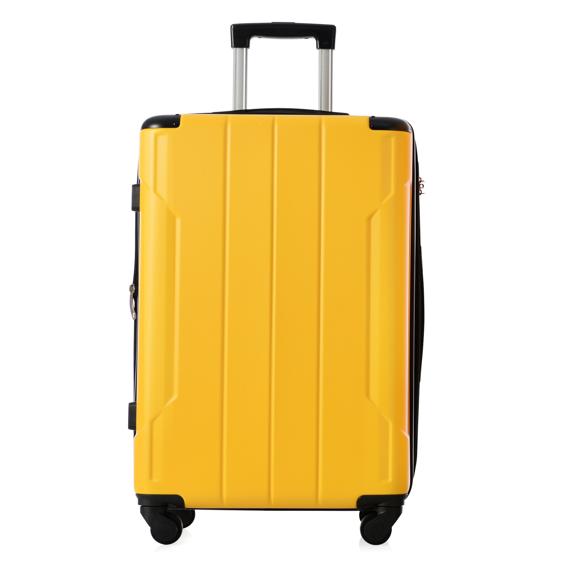 Suitcase Set 3 Piece Luggage Set Carry On Hardside Luggage With Tsa Lock Lightweight 20''24''28'' Yellow Abs