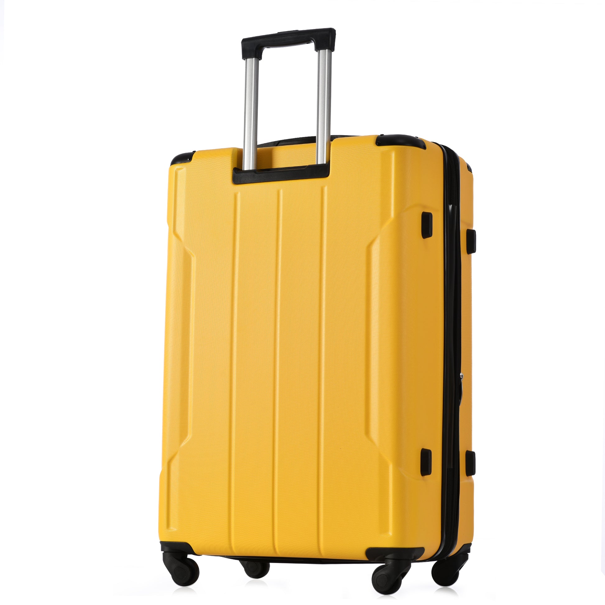 Suitcase Set 3 Piece Luggage Set Carry On Hardside Luggage With Tsa Lock Lightweight 20''24''28'' Yellow Abs