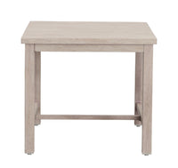 Durable Outdoor End Table Solid Aluminum Construction, Whitewashed Birch Look Natural Charm, Adjustable Levelers Light Gray Aluminium