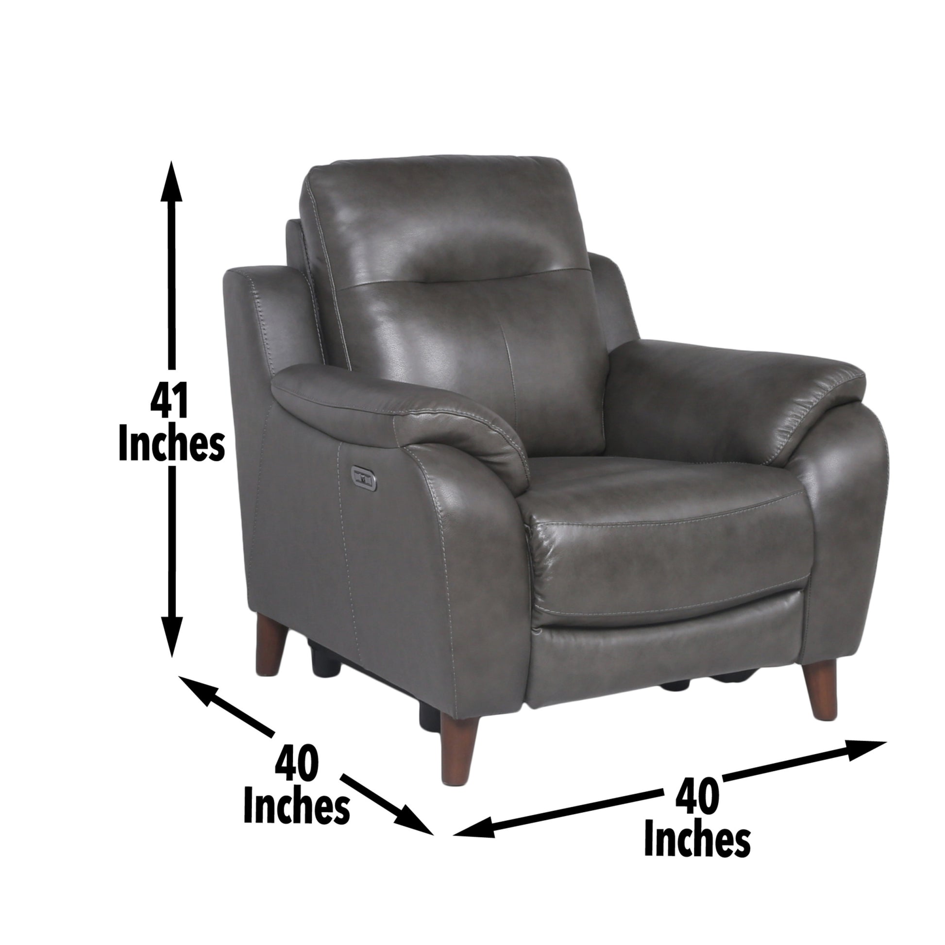 Trento Pwr Pwr Recliner Charcoa Charcoal Grey Foam Leather