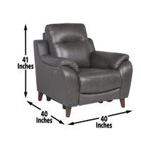 Trento Pwr Pwr Recliner Charcoa Charcoal Grey Foam Leather