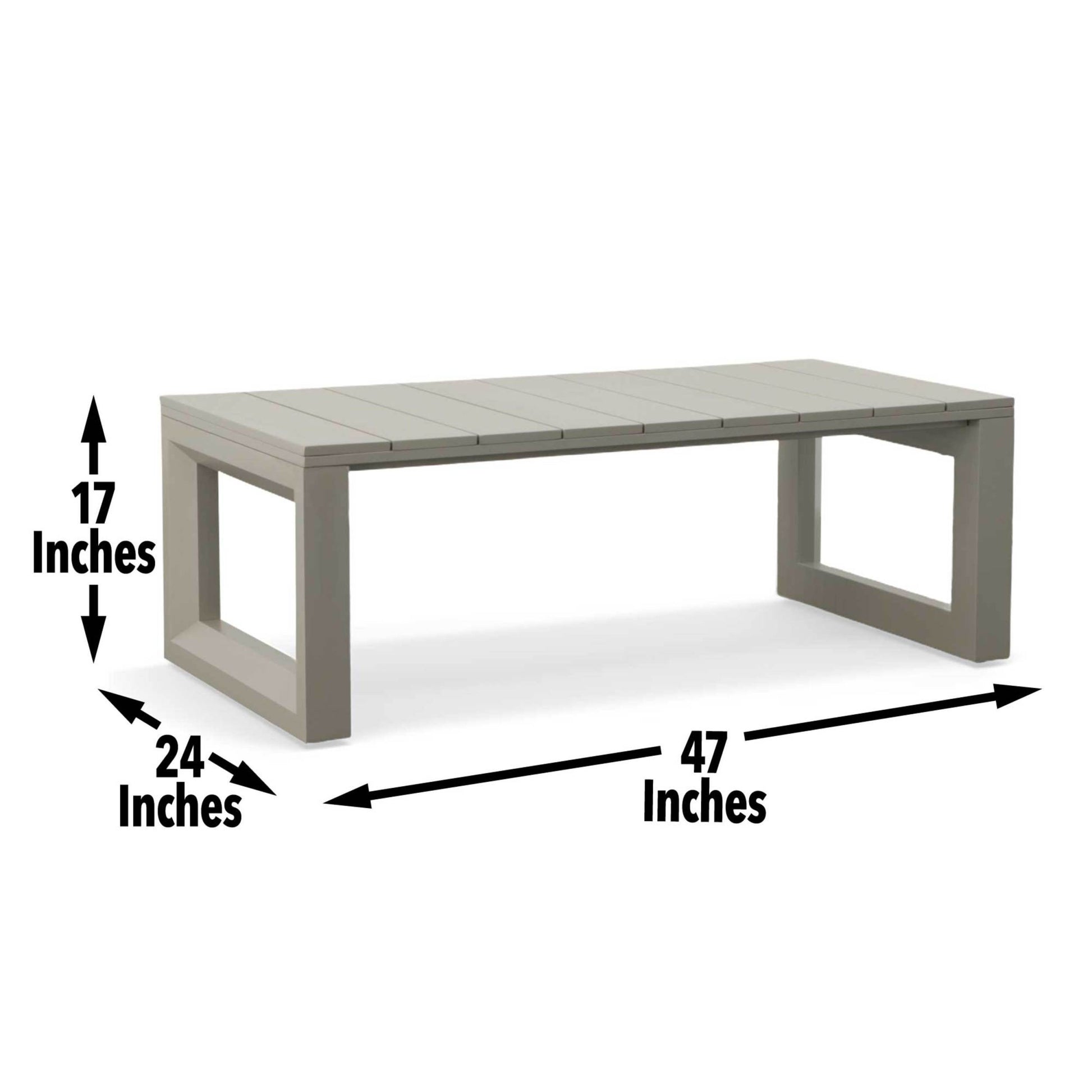 Outdoor Showcase: Contemporary Cocktail Table Neutral Style, Beveled End Panels, Geometric Pattern Rust Resistant, Scratch & Weather Resistant Aluminum Fram Tan Aluminium