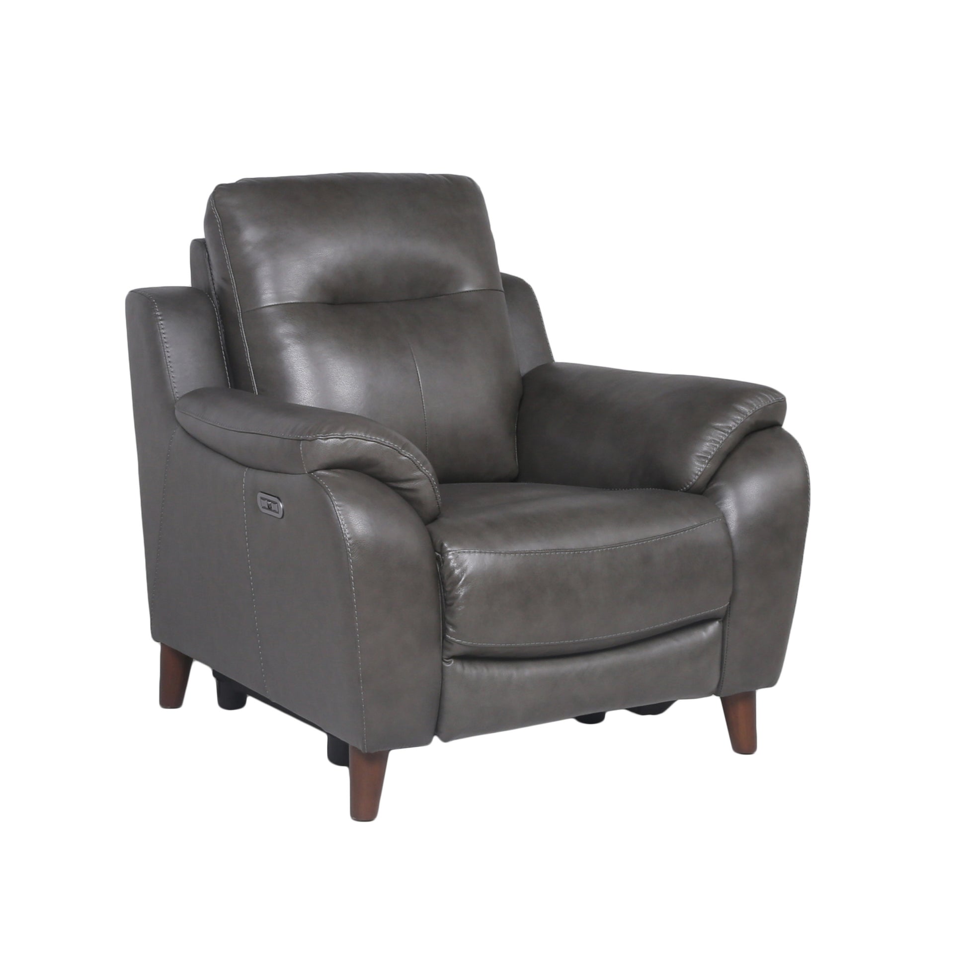 Trento Pwr Pwr Recliner Charcoa Charcoal Grey Foam Leather