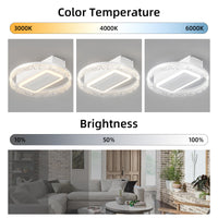 20Inch Modern Leafless Ceiling Fan With Remote Control Removable And Washable, Reversible Motor White Modern Iron