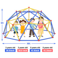 Kids Climbing Dome Jungle Gym 10 Ft Geometric Playground Dome Climber Play Center With Rust & Uv Resistant Steel, Supporting 1000 Lbs Blue Metal