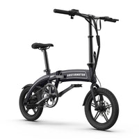 Aostirmotor 14" Electric Bike,350W 7.5Ah 36V E Bike, Lightweight Folding Electric Bicycles For Adult Black Grey Aluminium Alloy