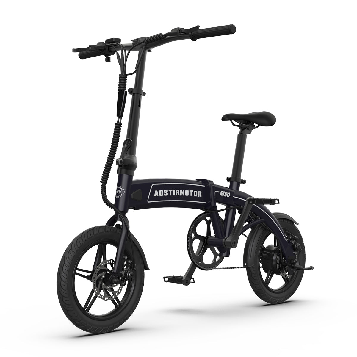 Aostirmotor 14" Electric Bike,350W 7.5Ah 36V E Bike, Lightweight Folding Electric Bicycles For Adult Black Grey Aluminium Alloy