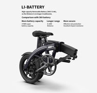 Aostirmotor 14" Electric Bike,350W 7.5Ah 36V E Bike, Lightweight Folding Electric Bicycles For Adult Black Grey Aluminium Alloy