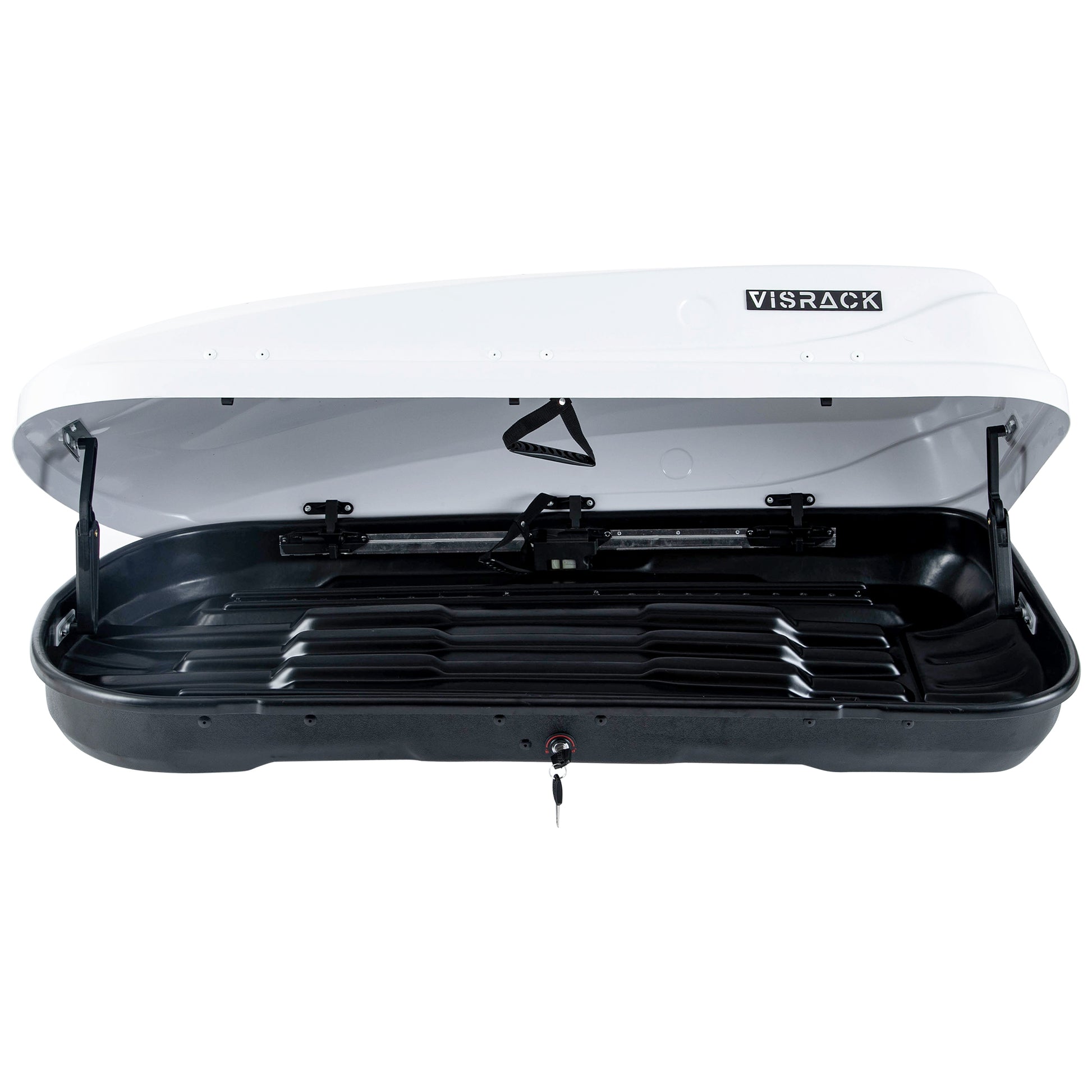 Hard Shell Roof Cargo Carrier With Security Keys, Roof Box, Cargo Box, 56 L X 30 W X 13.7 H Inches, 13 Cubic Feet Tool Free Install , White White Abs Pc