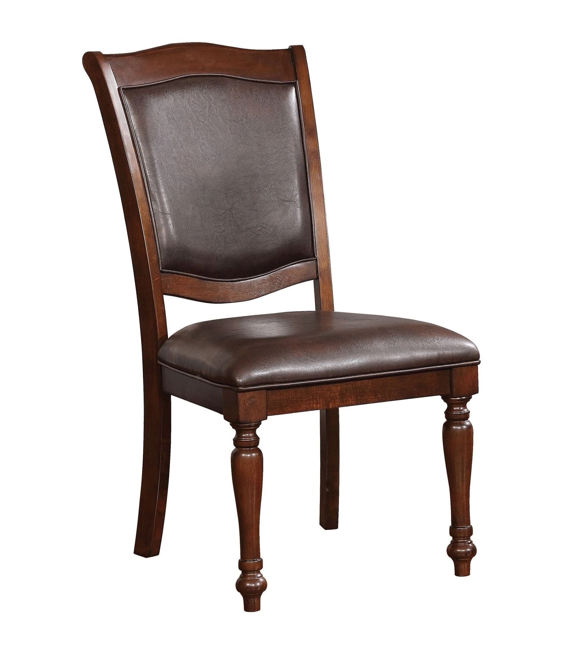 Luxurious Traditional Dining Chairs Brown Cherry Solid Wood Espressoseat Set Of 2Pc Side Chairs Turned Legs Kitchen Dining Room Cherry Brown Dining Room Traditional Dining Chairs Solid Back Solid Wood