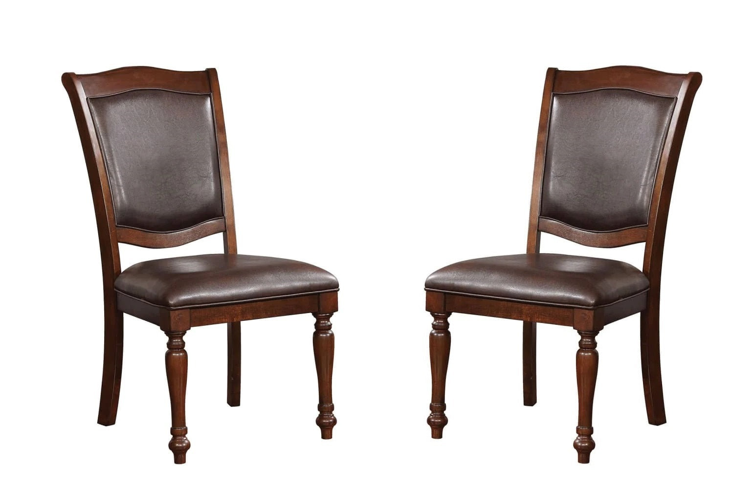 Luxurious Traditional Dining Chairs Brown Cherry Solid Wood Espressoseat Set Of 2Pc Side Chairs Turned Legs Kitchen Dining Room Cherry Brown Dining Room Traditional Dining Chairs Solid Back Solid Wood