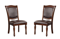 Luxurious Traditional Dining Chairs Brown Cherry Solid Wood Espressoseat Set Of 2Pc Side Chairs Turned Legs Kitchen Dining Room Cherry Brown Dining Room Traditional Dining Chairs Solid Back Solid Wood