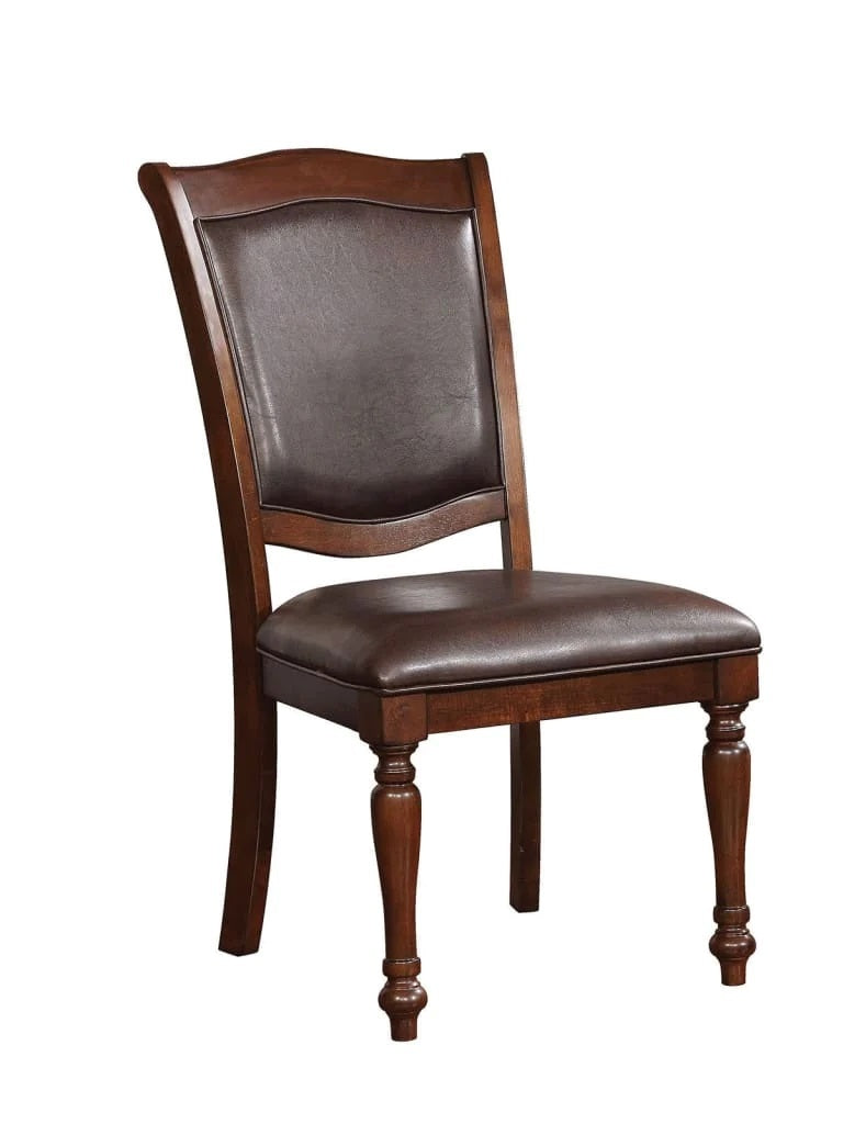 Luxurious Traditional Dining Chairs Brown Cherry Solid Wood Espressoseat Set Of 2Pc Side Chairs Turned Legs Kitchen Dining Room Cherry Brown Dining Room Traditional Dining Chairs Solid Back Solid Wood