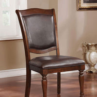 Luxurious Traditional Dining Chairs Brown Cherry Solid Wood Espressoseat Set Of 2Pc Side Chairs Turned Legs Kitchen Dining Room Cherry Brown Dining Room Traditional Dining Chairs Solid Back Solid Wood