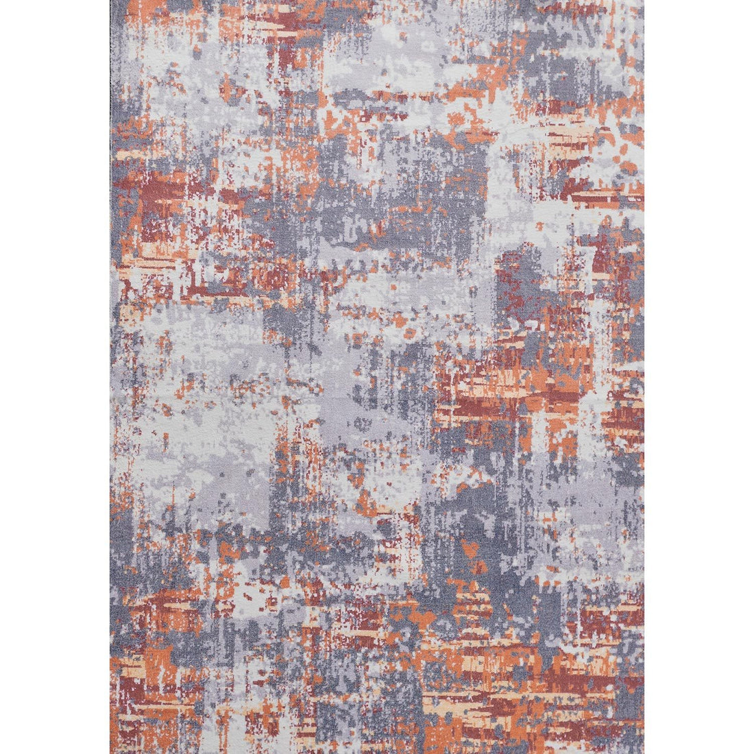 Zara Abstract Design Machine Washable Grey Brown And Rust Area Rug Multicolor Polyester