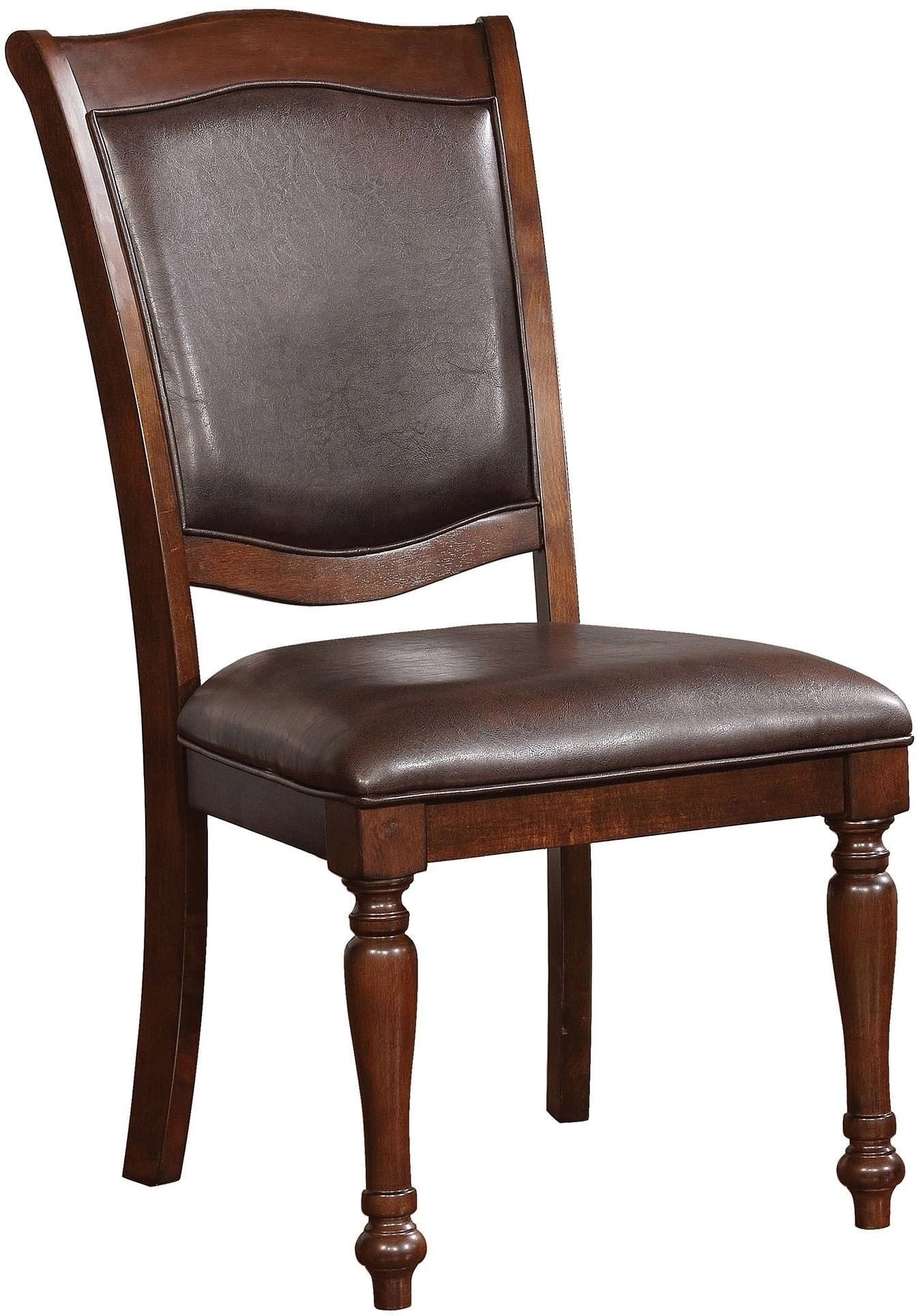Luxurious Traditional Dining Chairs Brown Cherry Solid Wood Espressoseat Set Of 2Pc Side Chairs Turned Legs Kitchen Dining Room Cherry Brown Dining Room Traditional Dining Chairs Solid Back Solid Wood