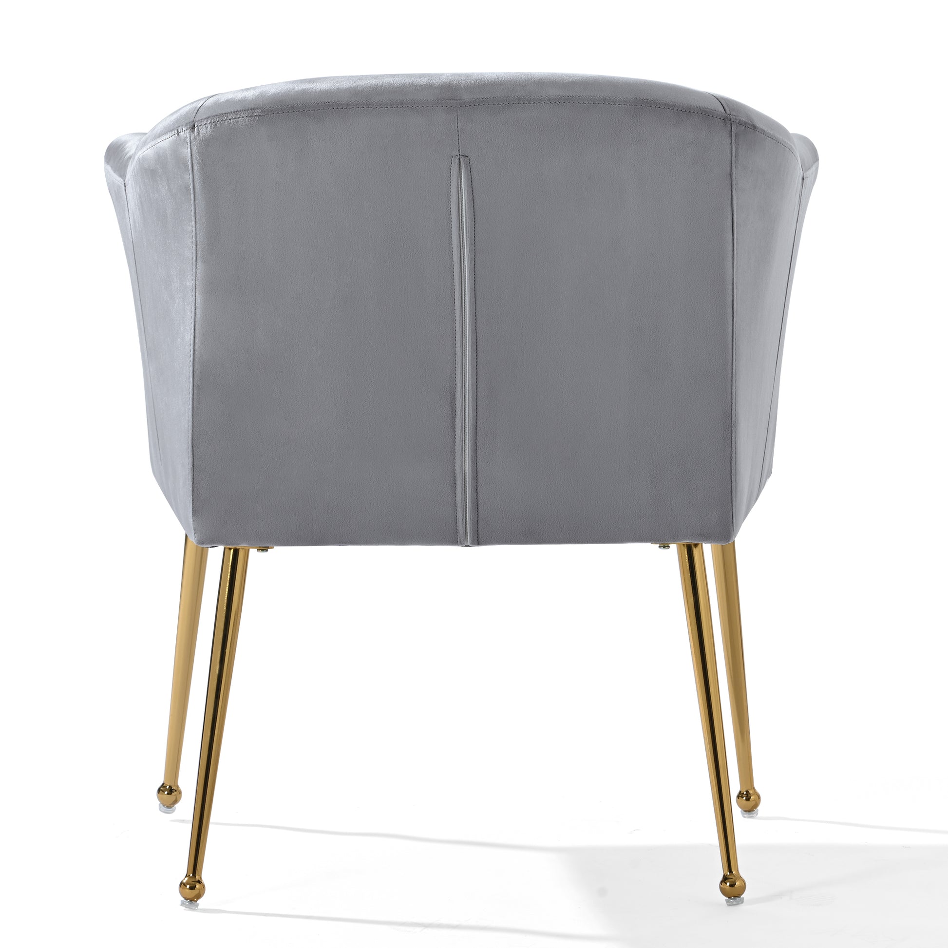 Velvet Accent Chair With Wood Frame, Modern Armchair Club Leisure Chair With Gold Metal Legs, Single Reading Chair For Living Room Bedroom Office Hotel Apartments Gray Polyester Polyester