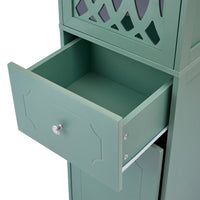 Tall Bathroom Cabinet, Freestanding Storage Cabinet With Drawer And Doors, Mdf Board, Acrylic Door, Adjustable Shelf, Green Green Mdf