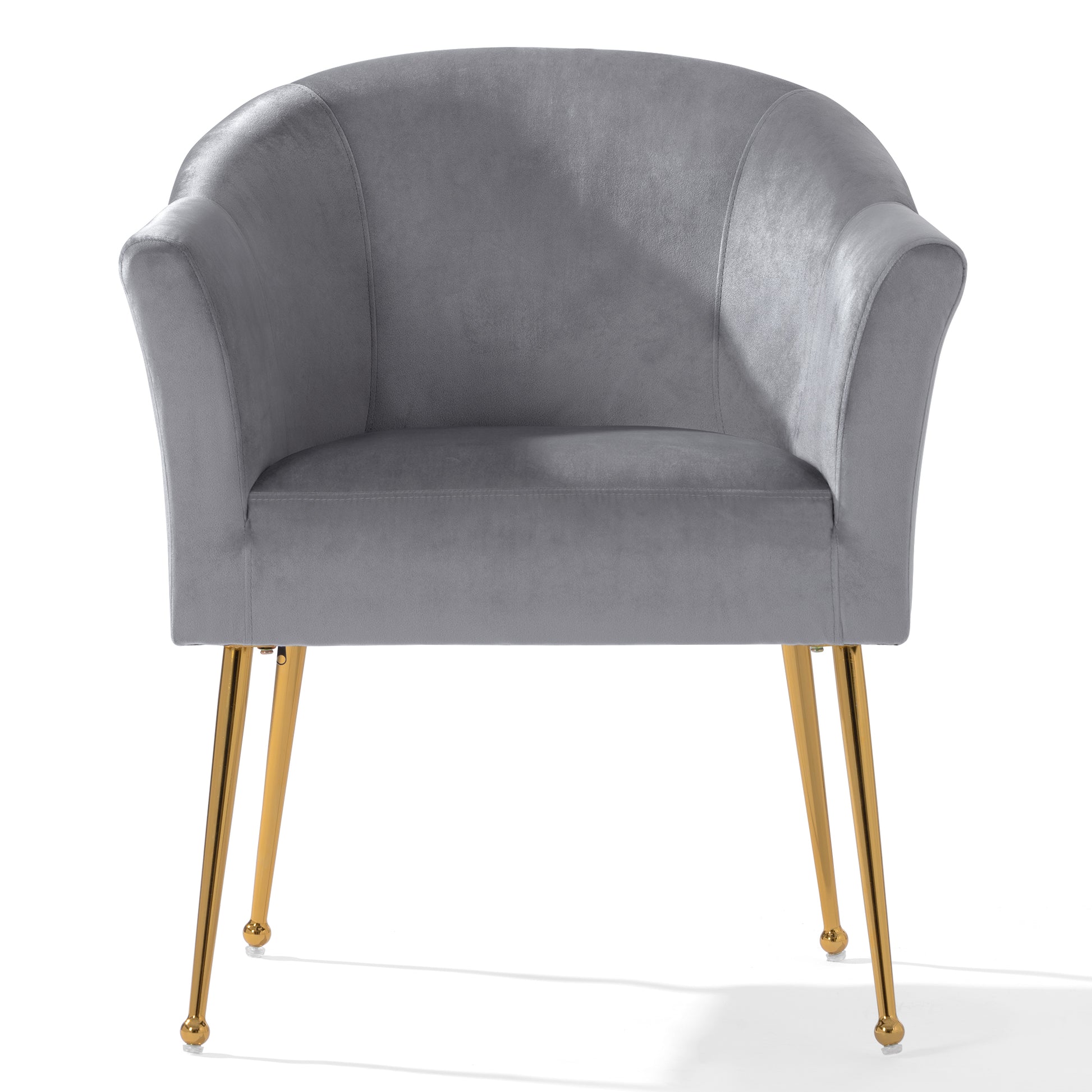 Velvet Accent Chair With Wood Frame, Modern Armchair Club Leisure Chair With Gold Metal Legs, Single Reading Chair For Living Room Bedroom Office Hotel Apartments Gray Polyester Polyester