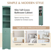 Tall Bathroom Cabinet, Freestanding Storage Cabinet With Drawer, Mdf Board, Adjustable Shelf, Green Green Mdf