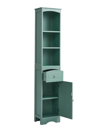 Tall Bathroom Cabinet, Freestanding Storage Cabinet With Drawer, Mdf Board, Adjustable Shelf, Green Green Mdf