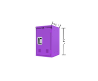 24" H Locker Storage Cabinet, Metal Locker Storage Cabinet With 1 Doors, Small Metal Locker,Lockable Storage Cabinet,For Employees,Office,Kids Locker Assembly Required Elegant Purple Purple Steel