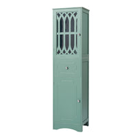 Tall Bathroom Cabinet, Freestanding Storage Cabinet With Drawer And Doors, Mdf Board, Acrylic Door, Adjustable Shelf, Green Green Mdf