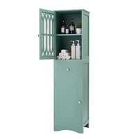 Tall Bathroom Cabinet, Freestanding Storage Cabinet With Drawer And Doors, Mdf Board, Acrylic Door, Adjustable Shelf, Green Green Mdf