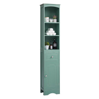 Tall Bathroom Cabinet, Freestanding Storage Cabinet With Drawer, Mdf Board, Adjustable Shelf, Green Green Mdf