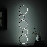 38.5" In Else Nordic 5 Ring Shaped Matte Black Led Metal Table Lamp Matte Black Metal