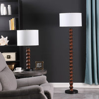 61" In Coastal Littoral Wood Insp Modern Floor Lamp Multicolor Polyresin