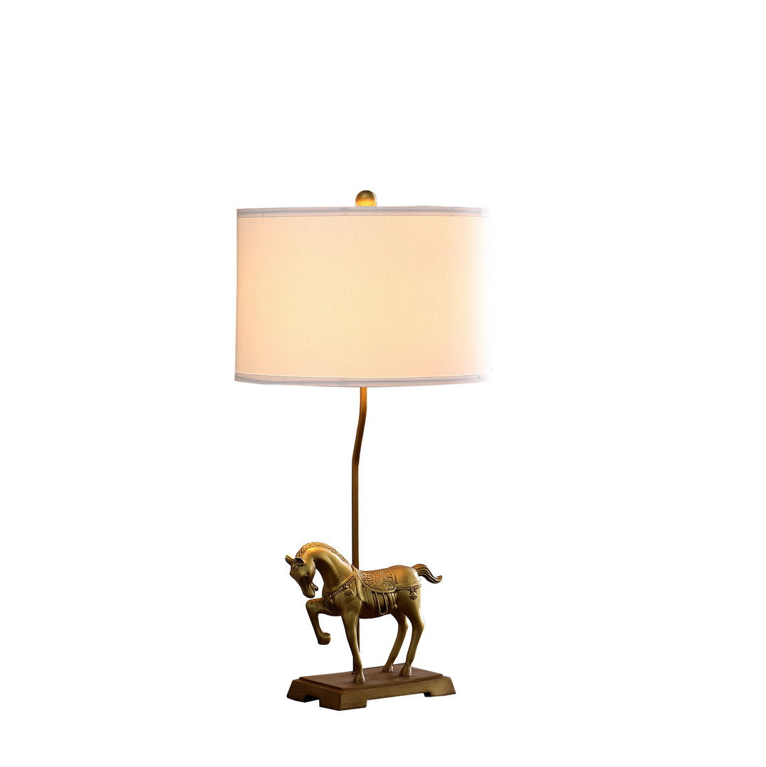 29.5" In Gold Royal Stallion Horse Resin Table Lamp Gold Polyresin