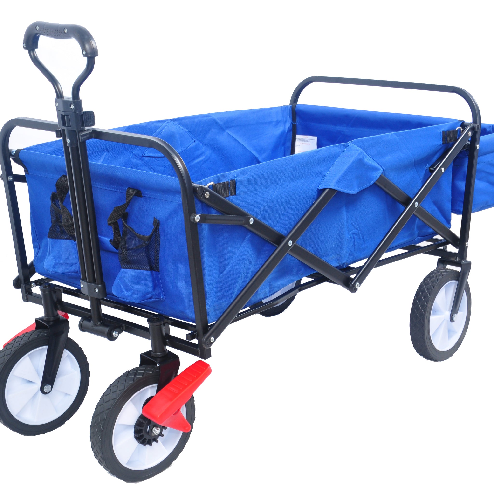 Folding Wagon Garden Shopping Beach Cart Blue Colour Blue Abs Steel Q235