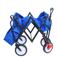 Folding Wagon Garden Shopping Beach Cart Blue Colour Blue Abs Steel Q235