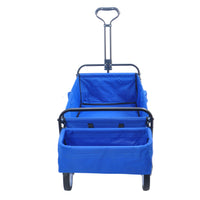 Folding Wagon Garden Shopping Beach Cart Blue Colour Blue Abs Steel Q235