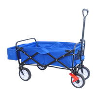 Folding Wagon Garden Shopping Beach Cart Blue Colour Blue Abs Steel Q235