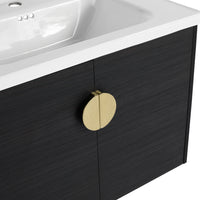 28 Inch Soft Close Doors Bathroom Vanity With Sink, For Small Bathroom, Kd Packing Black Chestnut 2 Bathroom Wall Mounted Modern Plywood