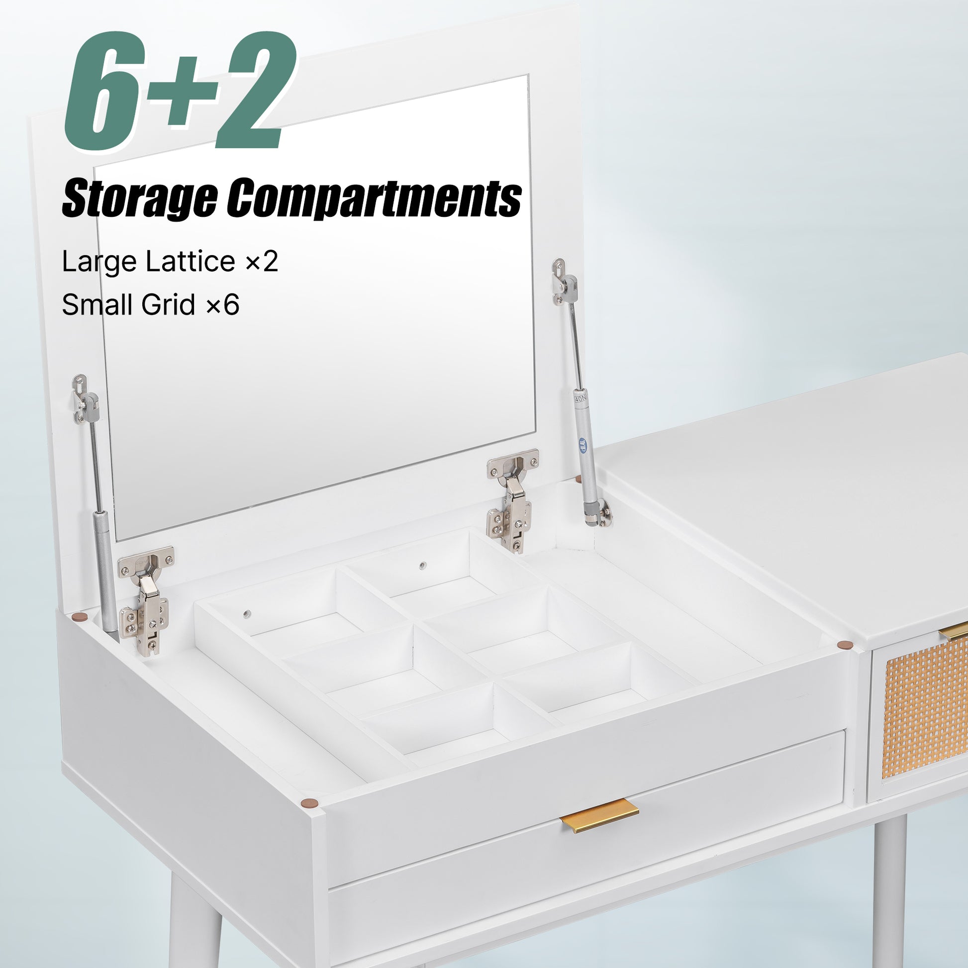 43.3" Classic Wood Makeup Vanity Set With Flip Top Mirror And Stool, Dressing Table With Three Drawers And Storage Space, White White Solid Wood Mdf