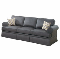 2 Pcs Sofa In Charcoal Gray Gray Fabric