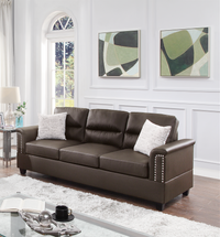 2 Pcs Sofa Set In Espresso Espresso Leather