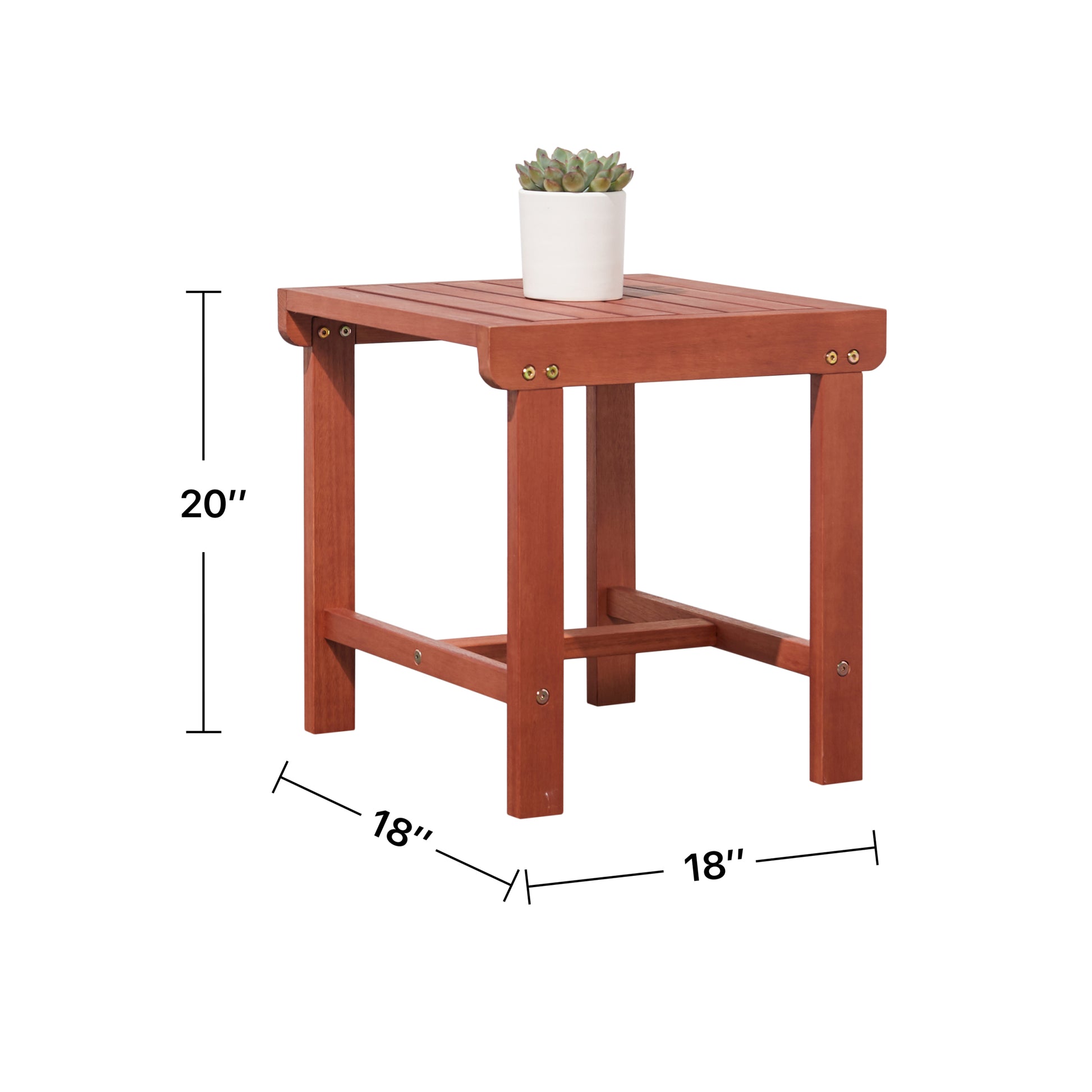 Caladesi Poolside Wood Side Table Natural Wood Wood Eucalyptus