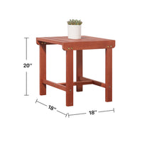 Caladesi Poolside Wood Side Table Natural Wood Wood Eucalyptus