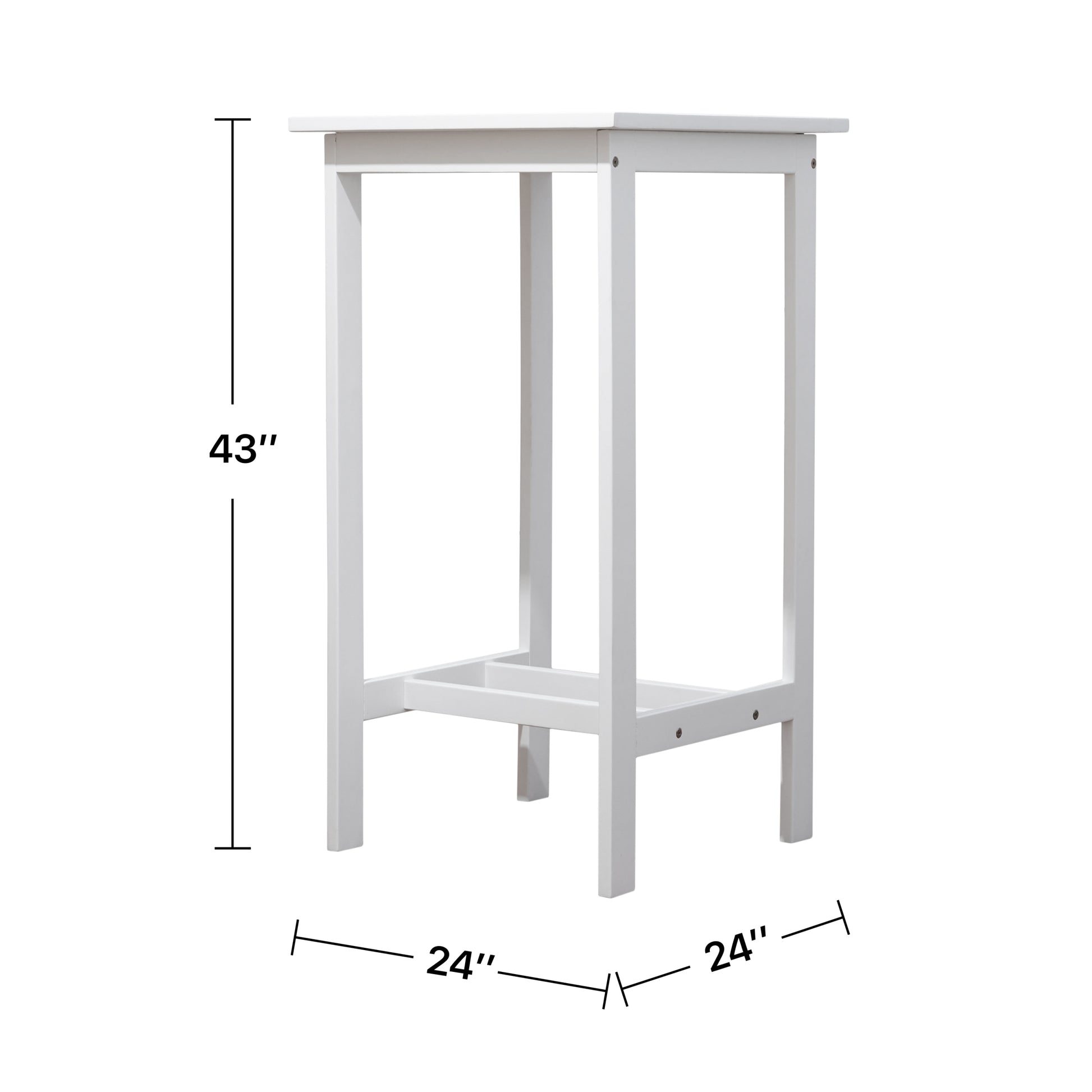 Emilio White English Wood Bar Table White Wood Acacia Wood