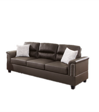 2 Pcs Sofa Set In Espresso Espresso Leather