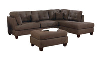 3 Pcs Sectional In Black Coffee Coffee Fabric