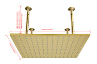 20"X20" Shower Head Stainless Steel Bathroom Showerhead Ceiling Mount Without Led Gold Stainless Steel