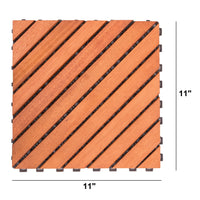 Dashiell 12 Diagonal Slat Eucalyptus Interlocking Deck Tile Set Of 10 Tiles Natural Wood Wood Eucalyptus