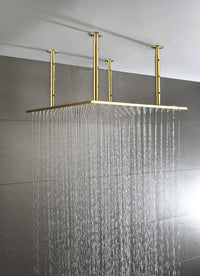 20"X20" Shower Head Stainless Steel Bathroom Showerhead Ceiling Mount Without Led Gold Stainless Steel